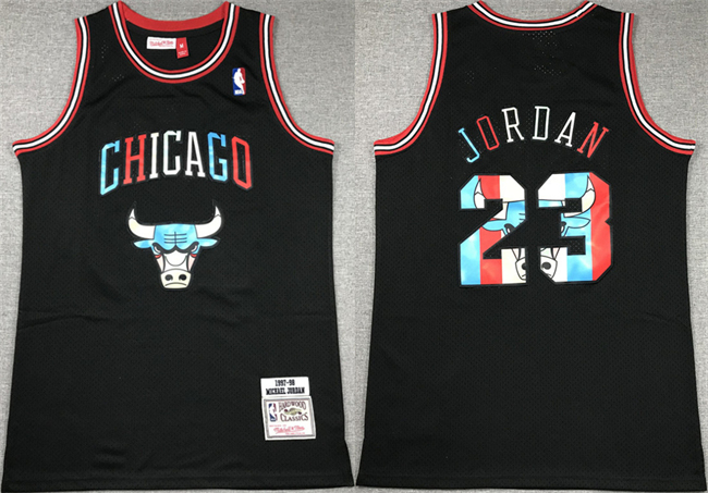 Personalized Men’s Chicago Bulls #23 Michael Jordan Black 1997-98 Stitched Basketball Jersey