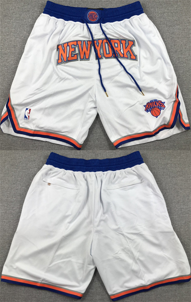 Personalized Men’s New Yok Knicks White Shorts (Run Small)