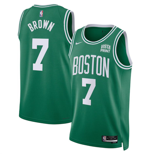 Personalized Men’s Boston Celtics #7 Jaylen Brown Green Icon Edition Stitched Basketball Jersey