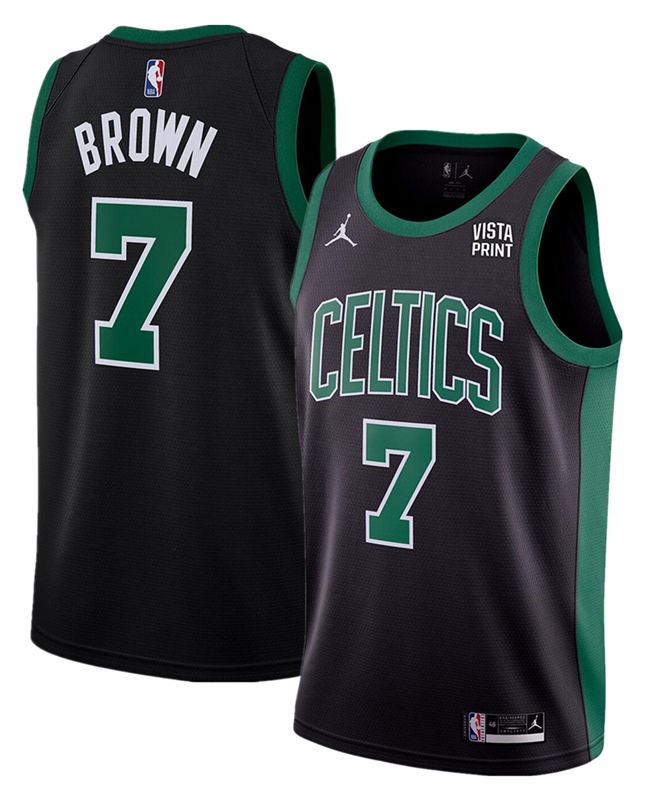 Personalized Men’s Boston Celtics #7 Jaylen Brown Black Statement Edition Stitched Basketball Jersey