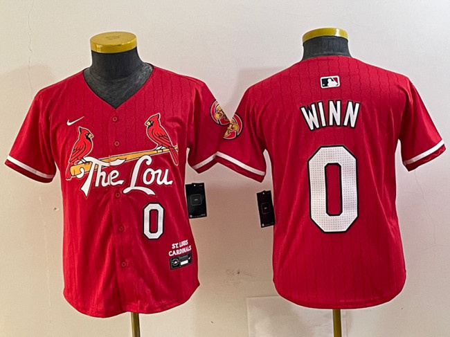Personalized Youth St. Louis Cardinals #0 Masyn Winn Red 2024 City Connect Limited Stitched Baseball Jersey