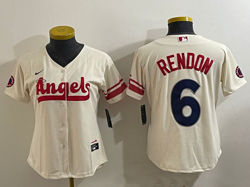 Personalized Women’s Los Angeles Angels #6 Anthony Rendon Cream City Connect Stitched Jersey