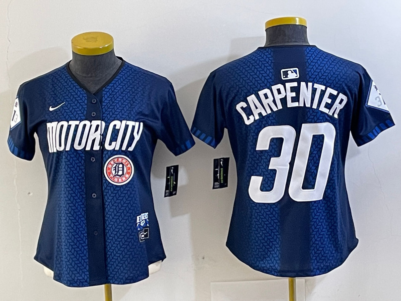 Personalized Women’s Detroit Tigers #30 Kerry Carpenter 2024 Navy City Connect Cool Base Limited Jerseys