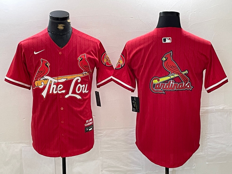 Personalized Men’s St. Louis Cardinals Team Big Logo Red 2024 City Connect Limited Stitched Baseball Jersey