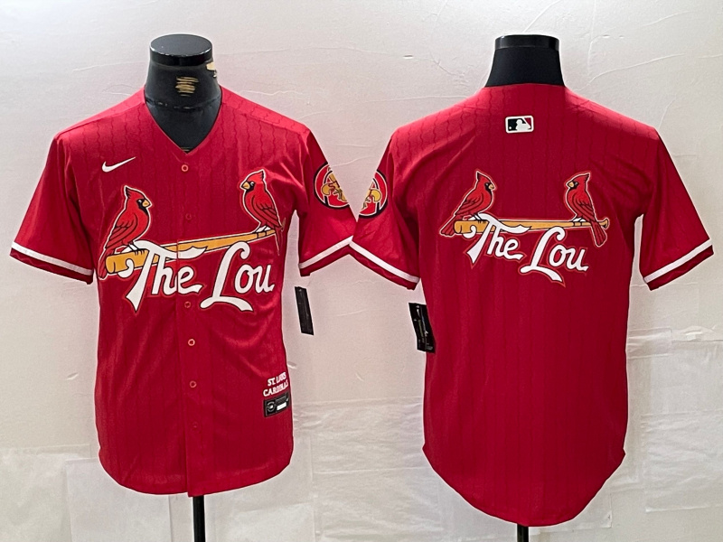 Personalized Men’s St. Louis Cardinals Team Big Logo Red 2024 City Connect Limited Stitched Baseball Jerseys
