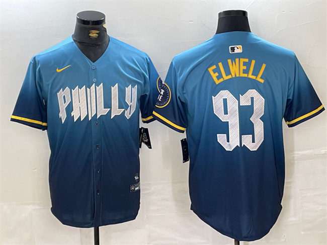 Personalized Men’s Philadelphia Phillies #93 Jason Elwell Blue 2024 City Connect Limited Stitched Jersey