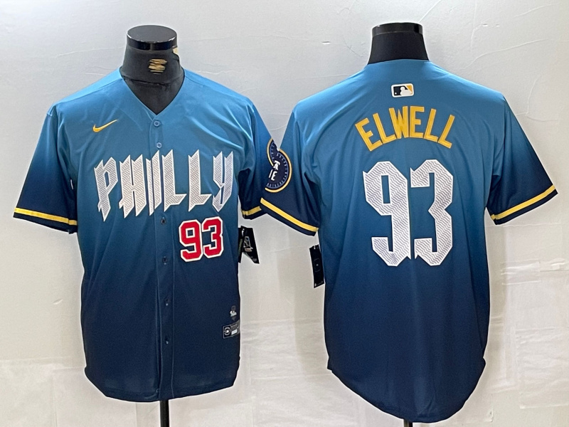 Personalized Men’s Philadelphia Phillies #93 Jason Elwell Blue 2024 City Connect Limited Stitched Jerseys