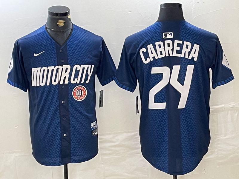 Personalized Men’s Detroit Tigers #24 Miguel Cabrera 2024 Navy City Connect Cool Base Limited Stitched Jerseys