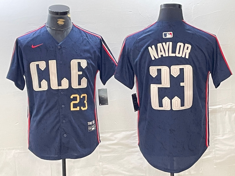 Personalized Men’s Cleveland Guardians #23 Bo Naylor Navy 2024 City Connect Limited Stitched Jerseys