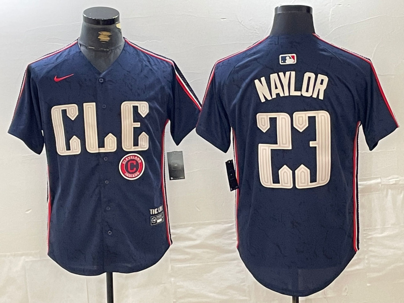 Personalized Men’s Cleveland Guardians #23 Bo Naylor Navy 2024 City Connect Limited Stitched Jerseys