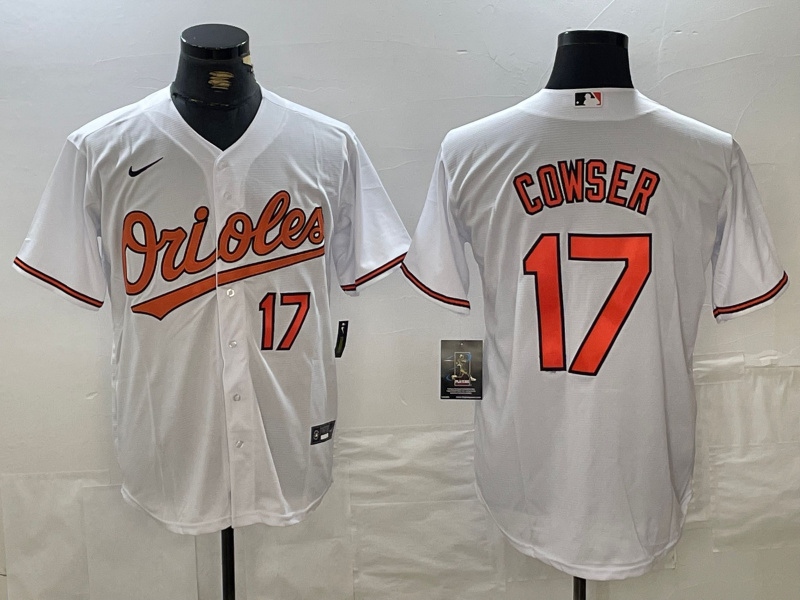 Personalized Men’s Baltimore Orioles #17 Cowser White 2024 Home Limited Cool Base Stitched Baseball Jerseys