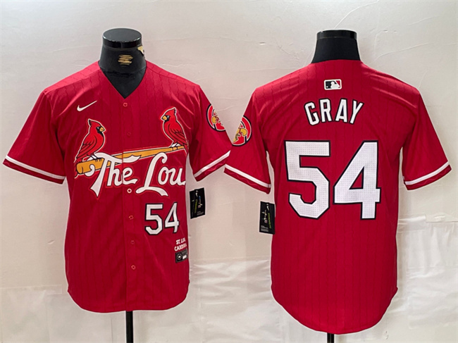 Personalized Men’s St. Louis Cardinals #54 Sonny Gray Red 2024 City Connect Stitched Baseball Jersey