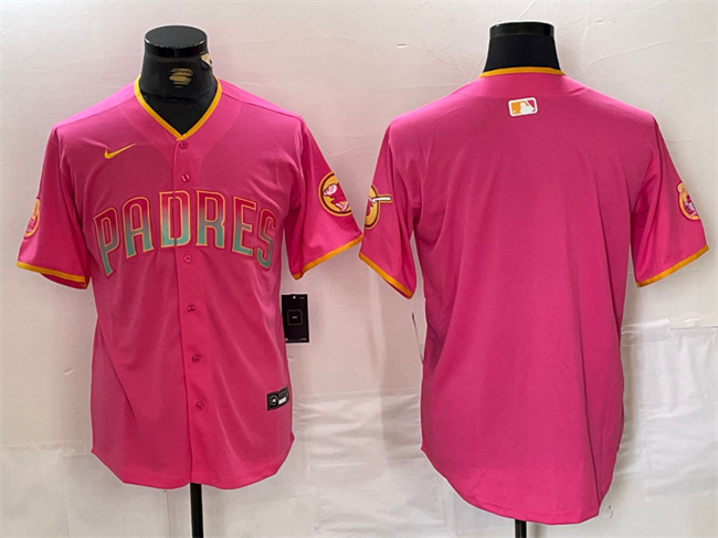 Personalized Men’s San Diego Padres Blank Pink Cool Base Stitched Baseball Jersey