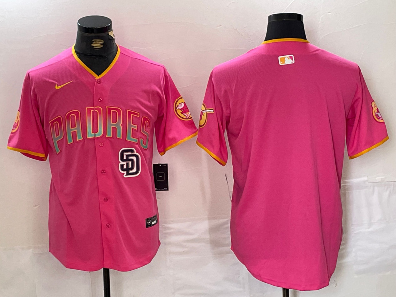 Personalized Men’s San Diego Padres Blank Pink Cool Base Stitched Baseball Jerseys