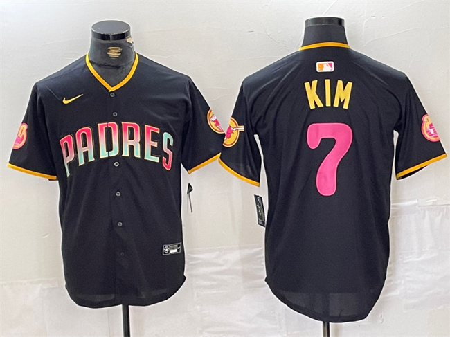 Personalized Men’s San Diego Padres #7 Ha-Seong Kim Black Cool Base Stitched Baseball Jersey