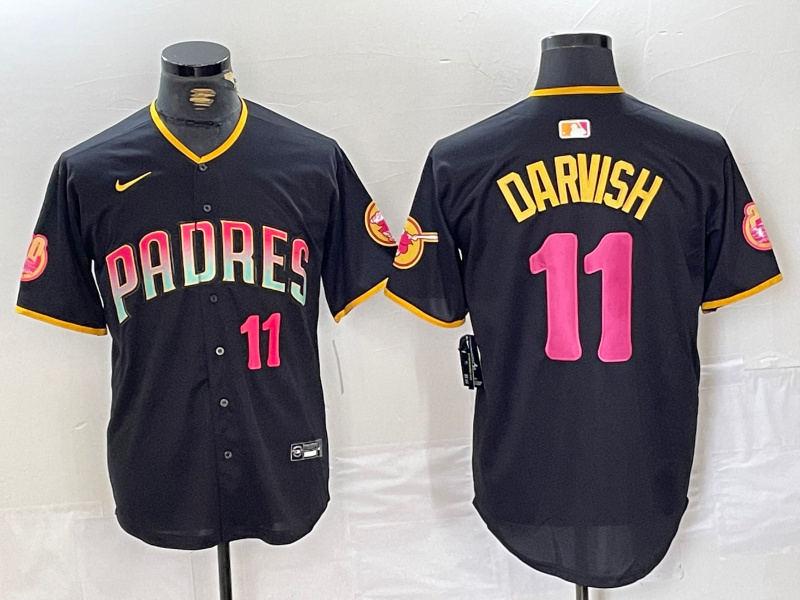 Personalized Men’s San Diego Padres #11 Yu Darvish Black Cool Base Stitched Baseball Jerseys