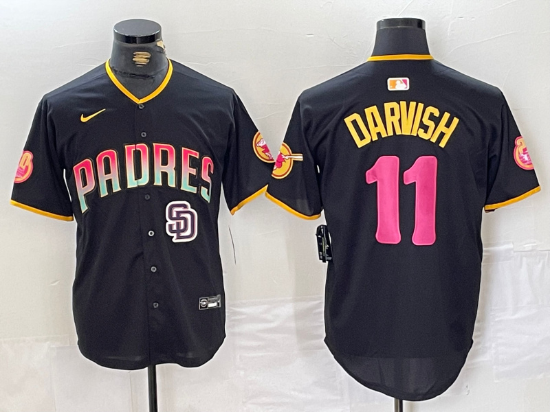 Personalized Men’s San Diego Padres #11 Yu Darvish Black Cool Base Stitched Baseball Jerseys
