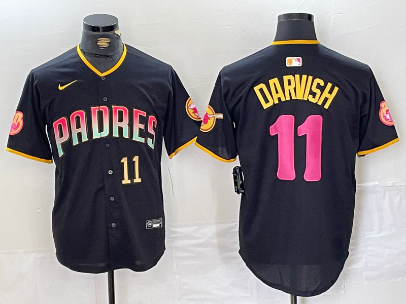 Personalized Men’s San Diego Padres #11 Yu Darvish Black Cool Base Stitched Baseball Jerseys