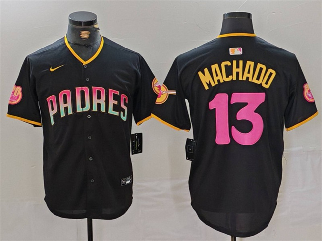 Personalized Men’s San Diego Padres #13 Manny Machado Black Cool Base Stitched Baseball Jersey
