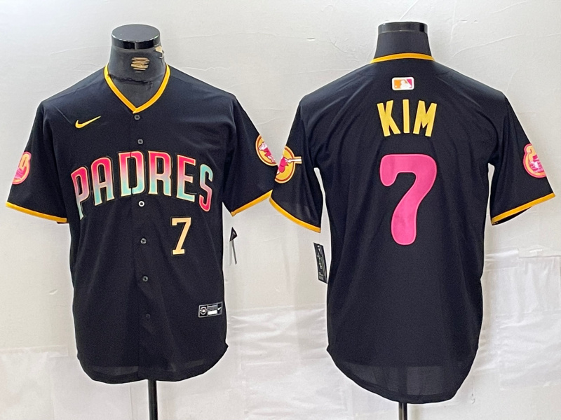 Personalized Men’s San Diego Padres #7 Ha-Seong Kim Black Cool Base Stitched Baseball Jerseys