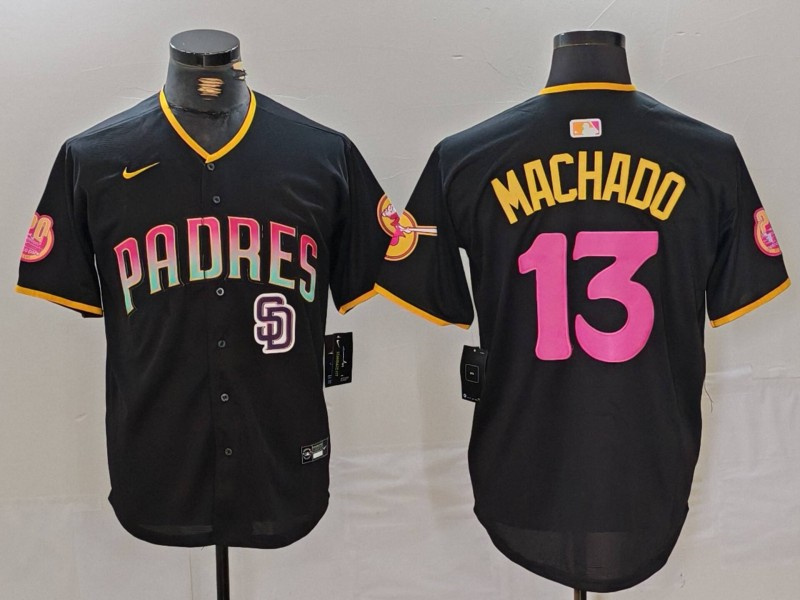 Personalized Men’s San Diego Padres #13 Manny Machado Black Cool Base Stitched Baseball Jerseys