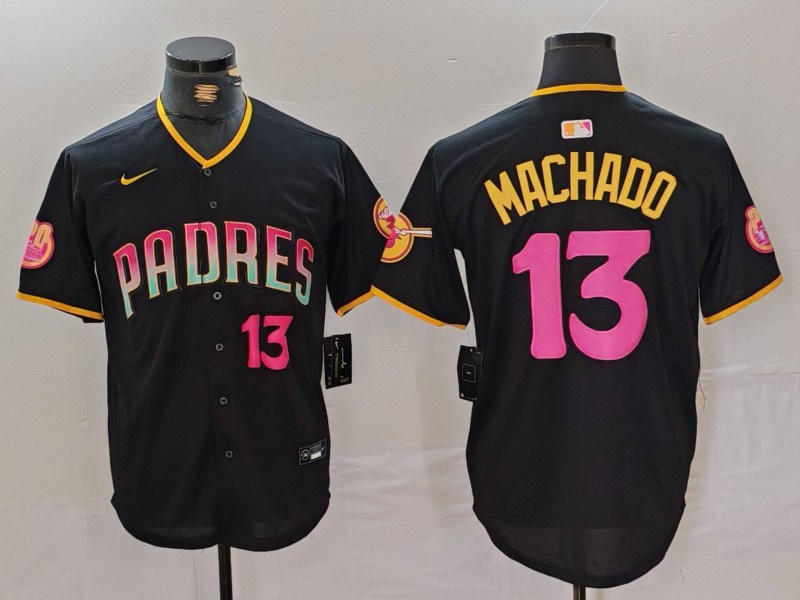 Personalized Men’s San Diego Padres #13 Manny Machado Black Cool Base Stitched Baseball Jerseys