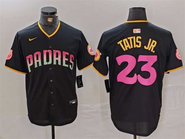 Personalized Men’s San Diego Padres #23 Fernando Tatis Jr. Black Cool Base Stitched Baseball Jersey