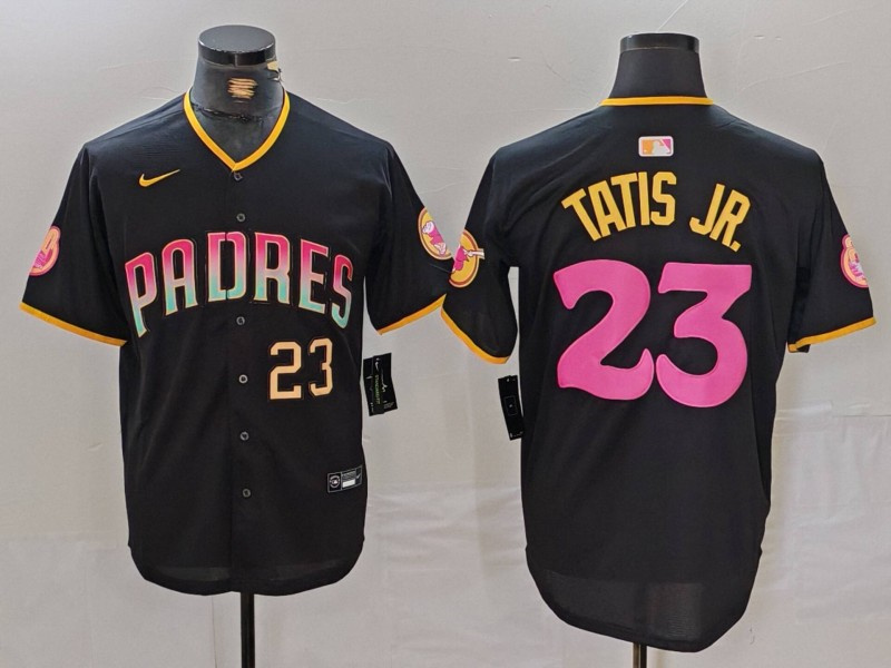 Personalized Men’s San Diego Padres #23 Fernando Tatis Jr. Black Cool Base Stitched Baseball Jerseys