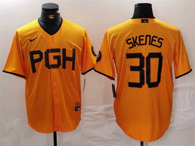 Personalized Men’s Pittsburgh Pirates #30 Paul Skenes Gold City Connect Stitched Jersey
