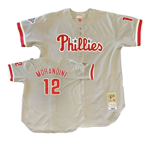 Personalized Men’s Mitchell & Ness Philadelphia Phillies #12 Mickey Morandini Baseball Jersey