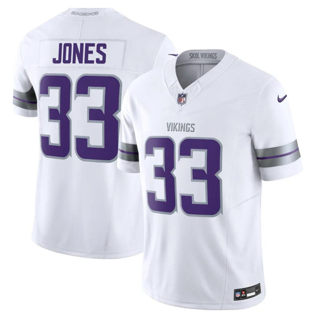 Personalized Youth Minnesota Vikings #33 Aaron Jones White F.U.S.E. Winter Warrior Limited Stitched Jersey