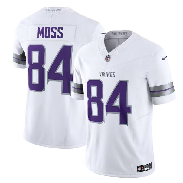 Personalized Men’s Minnesota Vikings #84 Randy Moss White 2024 F.U.S.E. Winter Warrior Limited Stitched Football Jersey