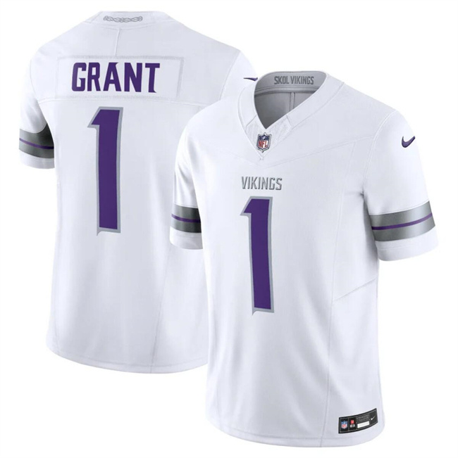 Personalized Men’s Minnesota Vikings #1 Bud Grant White F.U.S.E. Winter Warrior Limited Stitched Jersey