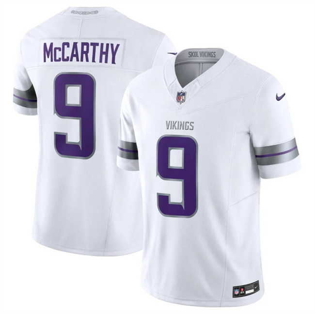 Personalized Men’s Minnesota Vikings #9 J.J. McCarthy White F.U.S.E. Winter Warrior Limited Stitched Jersey