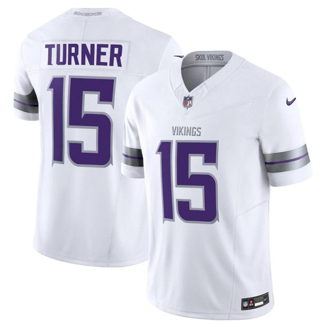 Personalized Men’s Minnesota Vikings #15 Dallas Turner White F.U.S.E. Winter Warrior Limited Stitched Jersey