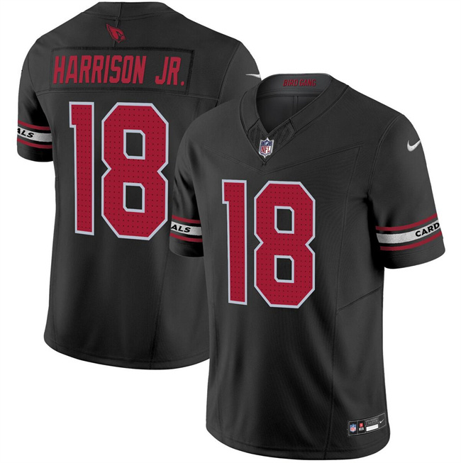 Personalized Men’s Arizona Cardinals #18 Marvin Harrison Jr Black 2024 Draft F.U.S.E. Untouchable Limited Stitched Football Jersey