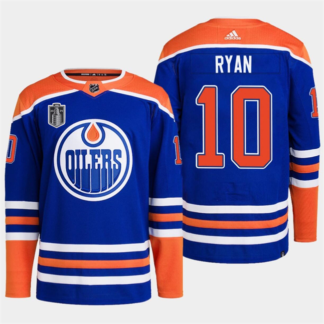 Personalized Men’s Edmonton Oilers #10 Derek Ryan Royal 2024 Stanley Cup Final Patch Stitched Jersey