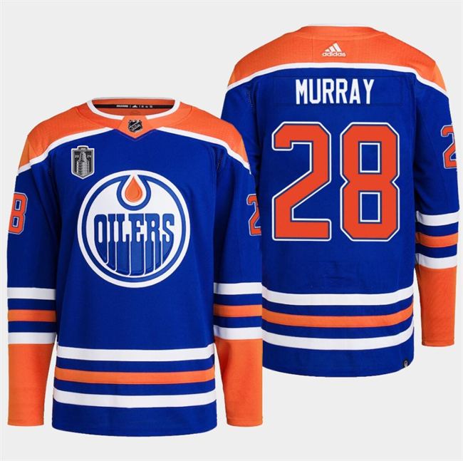 Personalized Men’s Edmonton Oilers #28 Connor Brown Royal 2024 Stanley Cup Final Patch Stitched Jersey