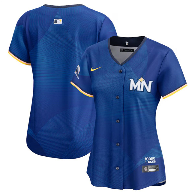 Personalized Women’s Minnesota Twins Blank Royal 2024 City Connect Limited Stitched Baseball Jersey(Run Small)