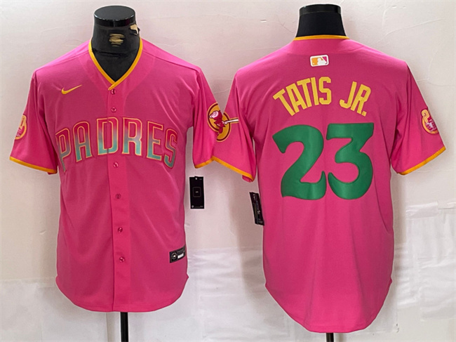 Personalized Men’s San Diego Padres #23 Fernando Tatis Jr. Pink Cool Base Stitched Baseball Jersey