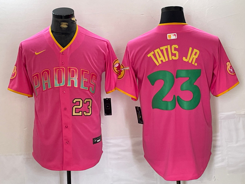 Personalized Men’s San Diego Padres #23 Fernando Tatis Jr. Pink Cool Base Stitched Baseball Jerseys