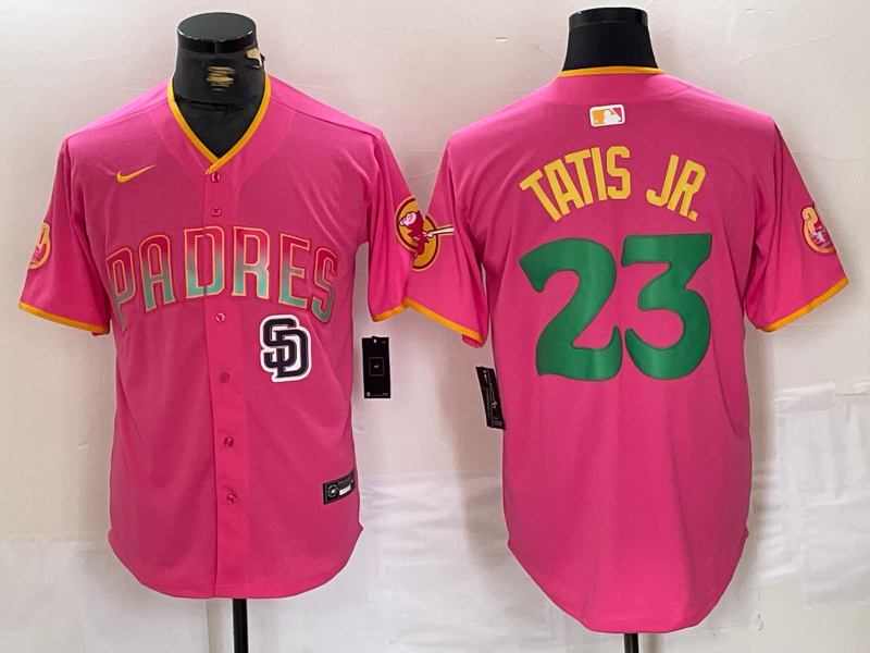 Personalized Men’s San Diego Padres #23 Fernando Tatis Jr. Pink Cool Base Stitched Baseball Jerseys