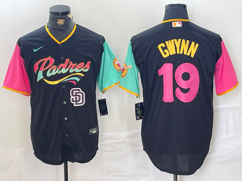 Personalized Men’s San Diego Padres #19 Tony Gwynn Black City Connect Cool Base Stitched Baseball Jerseys