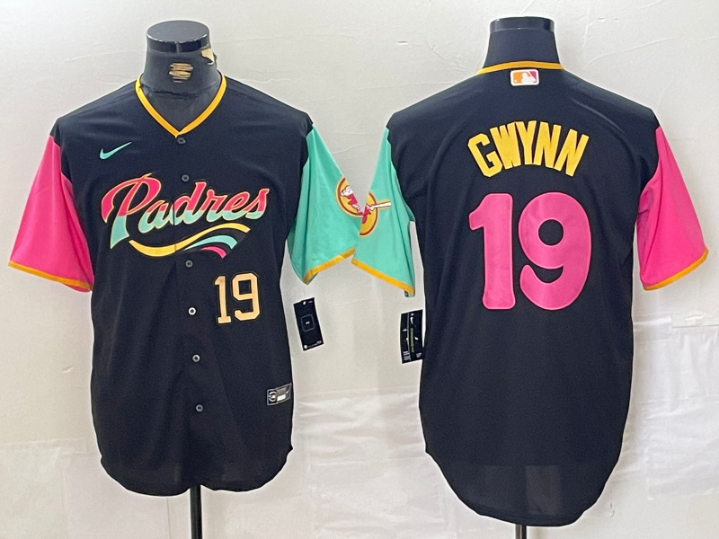 Personalized Men’s San Diego Padres #19 Tony Gwynn Black City Connect Cool Base Stitched Baseball Jerseys