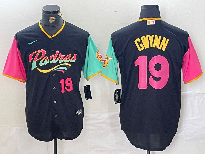 Personalized Men’s San Diego Padres #19 Tony Gwynn Black City Connect Cool Base Stitched Baseball Jerseys