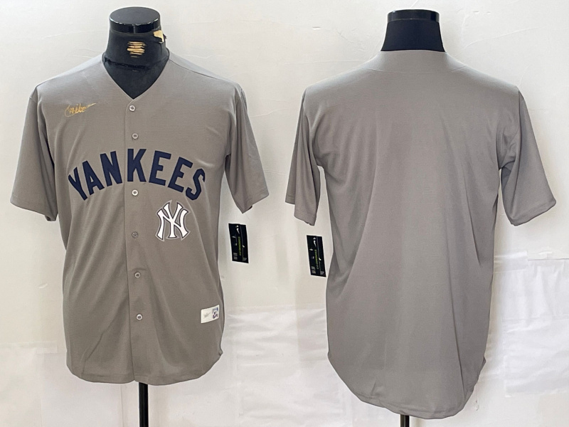 Personalized Men’s New York Yankees Blank Grey Cool Base Stitched Baseball Jerseys