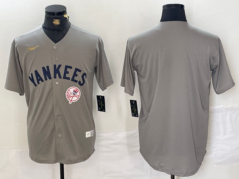 Personalized Men’s New York Yankees Blank Grey Cool Base Stitched Baseball Jerseys