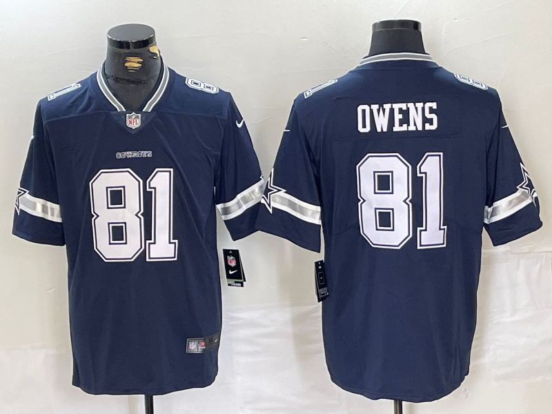 Personalized Men’s Dallas Cowboys #81 Terrell Owens Navy Untouchable Limited Stitched Football Jersey
