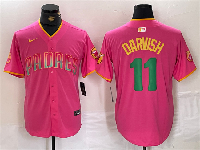 Personalized Men’s San Diego Padres #11 Yu Darvish Pink Cool Base Stitched Baseball Jersey