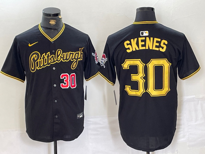 Personalized Men’s Pittsburgh Pirates #30 Paul Skenes Black Stitched Baseball Jerseys